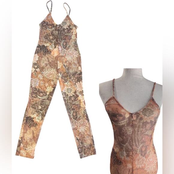 Misa Los Angeles Alek Jumpsuit Golden Batik NWT Festival Resortwear Beach Disco - Picture 1 of 10